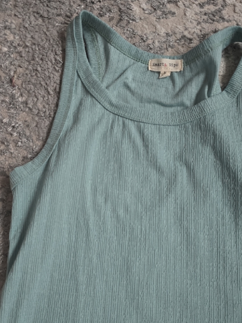 Heart Hips Light Sage Ribbed Racerback Tank - Picture 3 of 6